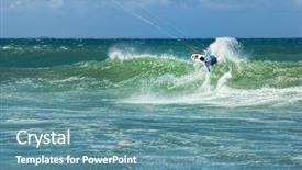  Presentation with water wave - Amazing slides having big waves - summer sport water activity background backdrop and a  colored foreground