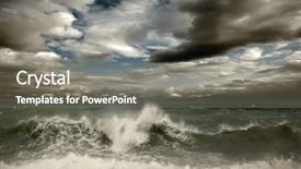 Presentation with storm - Amazing presentation theme having big waves - view of storm seascape backdrop and a  colored foreground