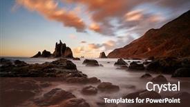  Presentation with black sea - PPT layouts having big waves and black sand background and a tawny brown colored foreground