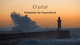  Presentation with lighthouse - Slide deck having big-waves-at-the-lighthouse background and a lemonade colored foreground