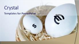  Presentation with microwave imaging image of modern - Presentation theme featuring big white egg with euro background and a  colored foreground