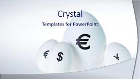 Presentation with dollar sign - Presentation theme enhanced with big white egg with euro background and a  colored foreground