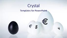  Presentation with dollar sign - Slide deck featuring big white egg with euro background and a  colored foreground