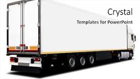  Presentation with semi truck - Colorful PPT theme enhanced with big white semi-trailer truck backdrop and a white colored foreground