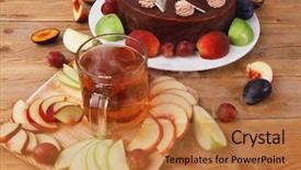  Presentation with table grape - Slide set featuring big-whole-frost-chocolate-cream background and a red colored foreground