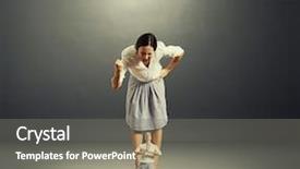  Presentation with self - Colorful PPT theme enhanced with big woman screaming at small herself concept photo of self reproach backdrop and a gray colored foreground