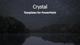  Presentation with night stars - Slides having big wood lake at night with sky with stars background and a dark gray colored foreground