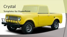  Presentation with truck - Presentation design enhanced with big yellow 4x4 truck isolated background and a blonde colored foreground