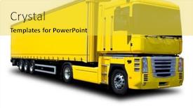  Presentation with semi truck - PPT theme enhanced with big-yellow-semi-truck-isolated background and a yellow colored foreground