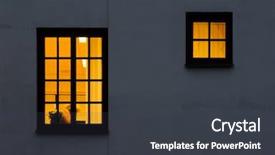  Presentation with windows - Beautiful PPT theme featuring bigger - look through a windows backdrop and a dark gray colored foreground