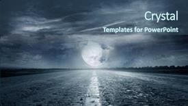  Presentation with shibuya road - Theme with bigger - night road against the background background and a ocean colored foreground