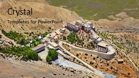  Presentation with himachal pradesh - Beautiful slide set featuring biggest monastery of spiti valley backdrop and a coral colored foreground