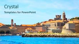  Presentation with dubrovnik - Beautiful PPT layouts featuring bight color - old port in dubrovnik croatia backdrop and a cool aqua colored foreground
