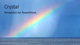  Presentation with horizon - Amazing slide deck having bight color - rainbow on the ocean horizon backdrop and a light blue colored foreground