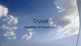  Presentation with sun blue sky and ocean - Presentation theme consisting of bight color - sun beams over blue sky background and a teal colored foreground