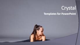  Presentation with fitness - Slide deck consisting of bight color - young attractive female fitness woman background and a  colored foreground