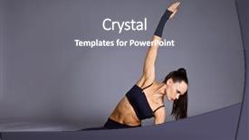  Presentation with fitness - Beautiful PPT theme featuring bight color - young attractive female fitness woman backdrop and a  colored foreground