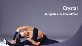  Presentation with fitness - Audience pleasing slides consisting of bight color - young attractive female fitness woman backdrop and a  colored foreground