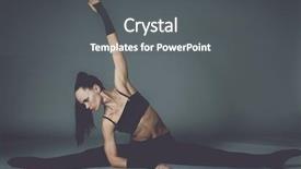  Presentation with fitness - PPT layouts with bight color - young attractive female fitness woman background and a  colored foreground