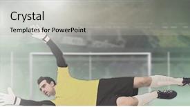  Presentation with saving - PPT theme enhanced with bigleap - digital composite of soccer goalkeeper background and a  colored foreground