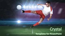  Presentation with football play diagram - Beautiful presentation theme featuring bigleap - fit football player playing backdrop and a tawny brown colored foreground
