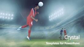  Presentation with football stadium - Slide set enhanced with bigleap - football player in red jumping background and a  colored foreground