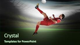  Presentation with football lights - PPT layouts having bigleap - football player in red kicking background and a  colored foreground