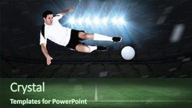  Presentation with football - Theme consisting of bigleap - football player in white kicking background and a  colored foreground