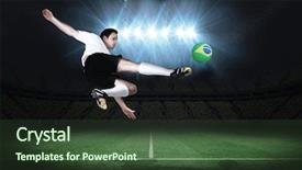  Presentation with football play diagram - PPT layouts featuring bigleap - football player in white kicking background and a  colored foreground