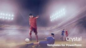  Presentation with football stadium - Colorful slide set enhanced with bigleap - football players tackling backdrop and a gray colored foreground