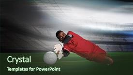  Presentation with football lights - Presentation theme featuring bigleap - goalkeeper in red making background and a  colored foreground