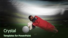  Presentation with football lights - Cool new PPT layouts with bigleap - goalkeeper in red making backdrop and a wine colored foreground