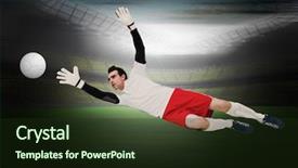  Presentation with football lights - Audience pleasing presentation theme consisting of bigleap - goalkeeper in white making backdrop and a  colored foreground