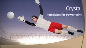  Presentation with dark grey - PPT theme consisting of bigleap - goalkeeper in white making background and a  colored foreground