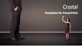  Presentation with boss anniversary - Theme having bigleap - little bussineswoman in front background and a dark gray colored foreground