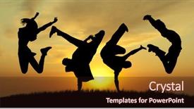  Presentation with business people silhouette - Amazing slide set having bigleap - silhouette jumping happiness people backdrop and a wine colored foreground