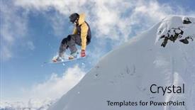  Presentation with air - Cool new slide deck with bigleap - snowboarder jumps in snow park backdrop and a  colored foreground