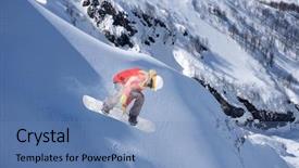  Presentation with air - Presentation design consisting of bigleap - snowboarder jumps in snow park background and a  colored foreground