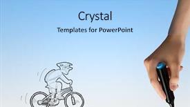  Presentation with bike - Colorful slide deck enhanced with bike and human hand drawing backdrop and a  colored foreground