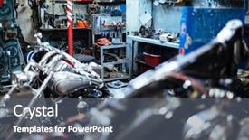  Presentation with mechanics - Slides enhanced with bike assembly - background image on empty mechanics background and a gray colored foreground