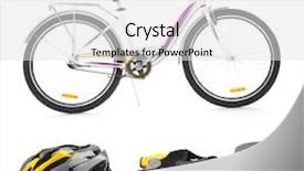  Presentation with metal accessories - Presentation design consisting of bike assembly - bicycle and accessories on white background and a white colored foreground