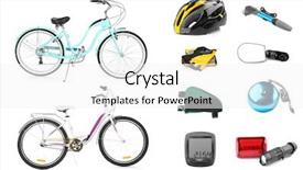  Presentation with bicycles - PPT theme with bike assembly - bicycles with parts and accessories background and a white colored foreground