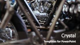  Presentation with metal forming - Theme enhanced with bike assembly - several motorcycles standing in row background and a dark gray colored foreground