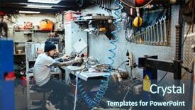  Presentation with motorcycle engine - PPT layouts having bike assembly - side view portrait of modern background and a  colored foreground