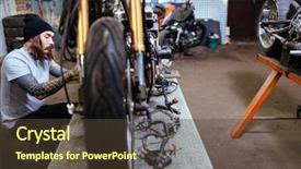  Presentation with bike - Beautiful theme featuring bike assembly - side view portrait of tattooed backdrop and a  colored foreground