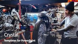  Presentation with motorcycle - Beautiful slides featuring bike assembly - side view portrait of tattooed backdrop and a  colored foreground