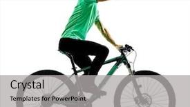  Presentation with one person black shadow - Cool new PPT theme with bike bking isolated on white backdrop and a light gray colored foreground