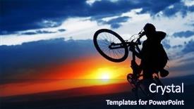  Presentation with bicycle - Amazing presentation theme having bike chain - man doing bicycle juggle backdrop and a navy blue colored foreground