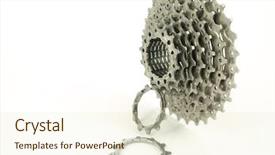  Presentation with mountain bike - Slides enhanced with bike chain and rear cassette background and a cream colored foreground