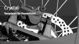 Presentation with brake - Slide set consisting of bike components - closeup of disk brake background and a dark gray colored foreground